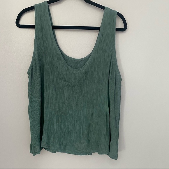 Haven Turquoise Crinkle Tank Top NWT Size Large - Picture 5 of 9